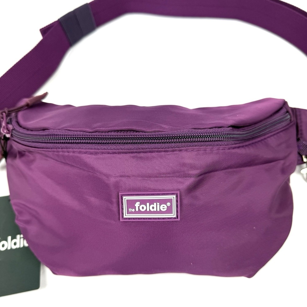 The Foldie Belt Bag Waist Pack Purple Nylon Travel Crossbody RFID Brand New - Picture 2 of 10